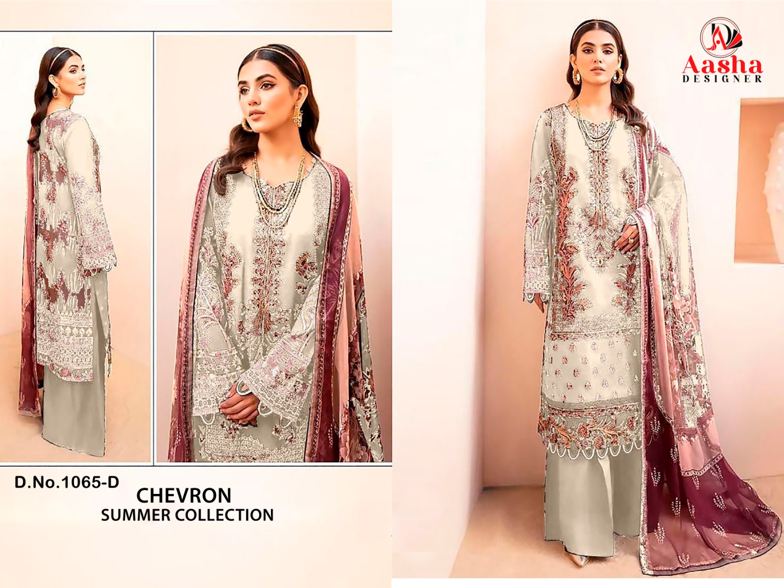Aasha Designer ASD 1065 Wholesale Cotton Pakistani Suit - Image 2