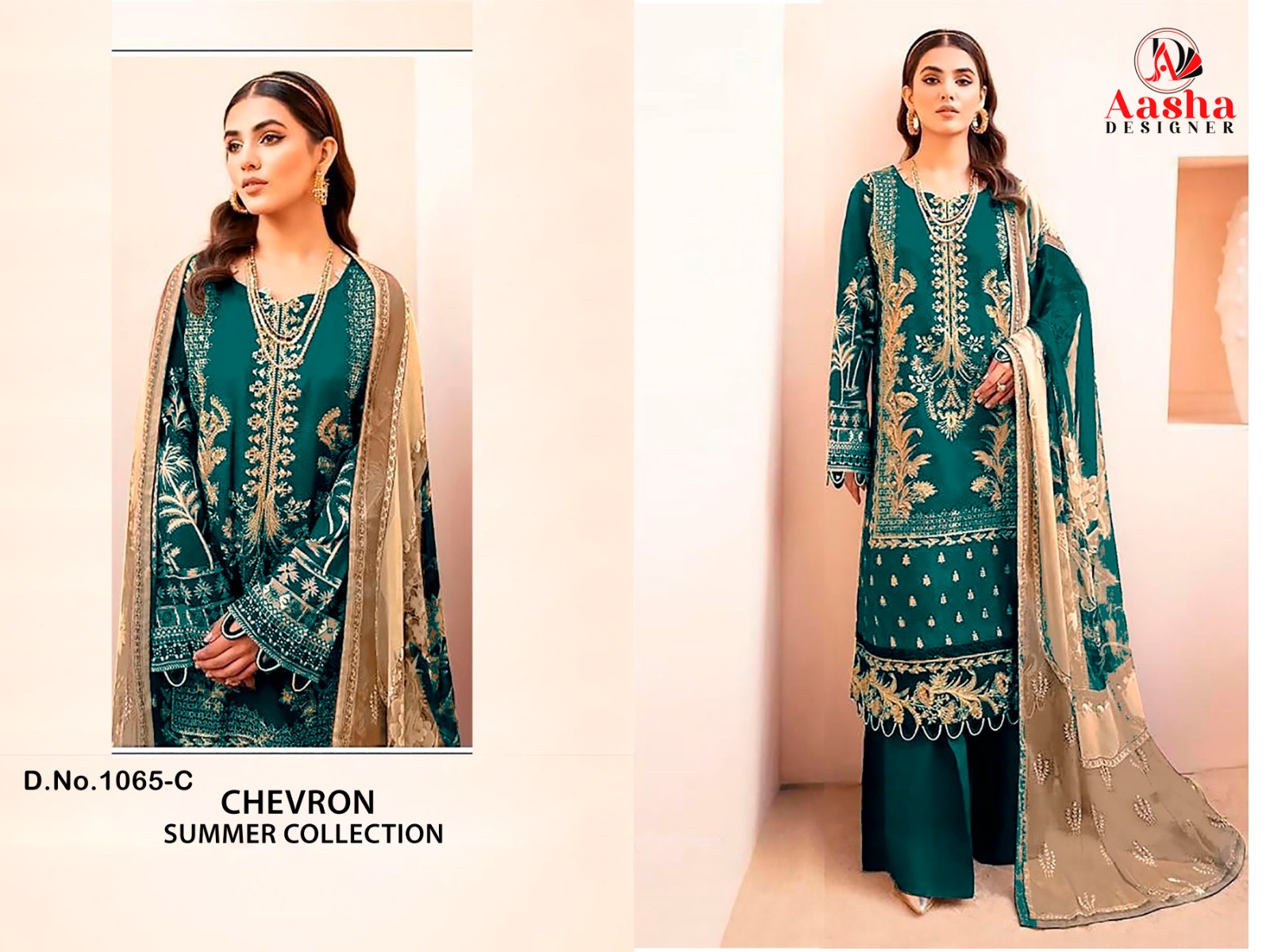 Aasha Designer ASD 1065 Wholesale Cotton Pakistani Suit - Image 6