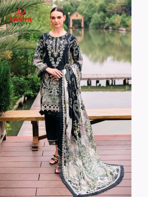 Aasha Designer Design No 1164 Wholesale Cotton Pakistani Suit