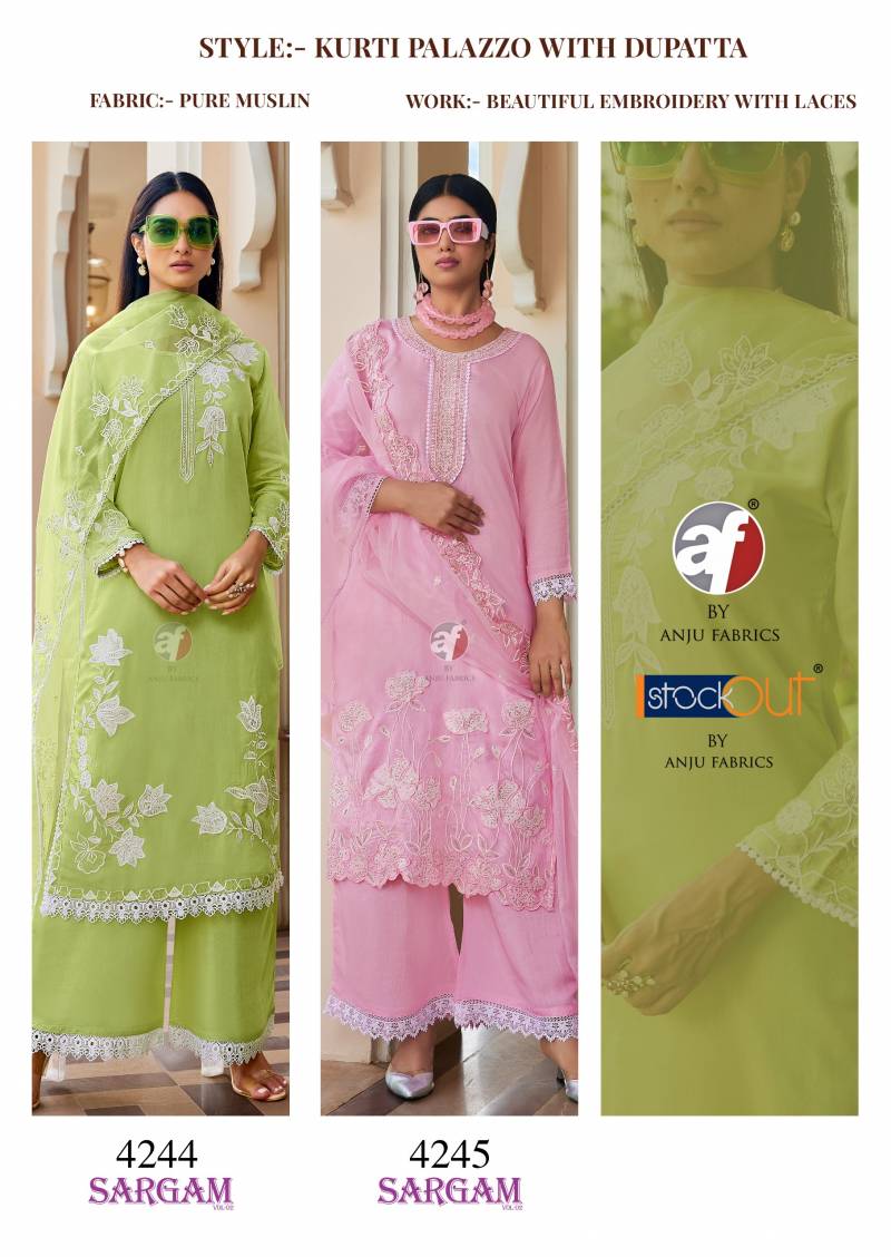 Af Sargam Vol 2 Maslin Wholesale Kurti Bottom With Dupatta - Image 7