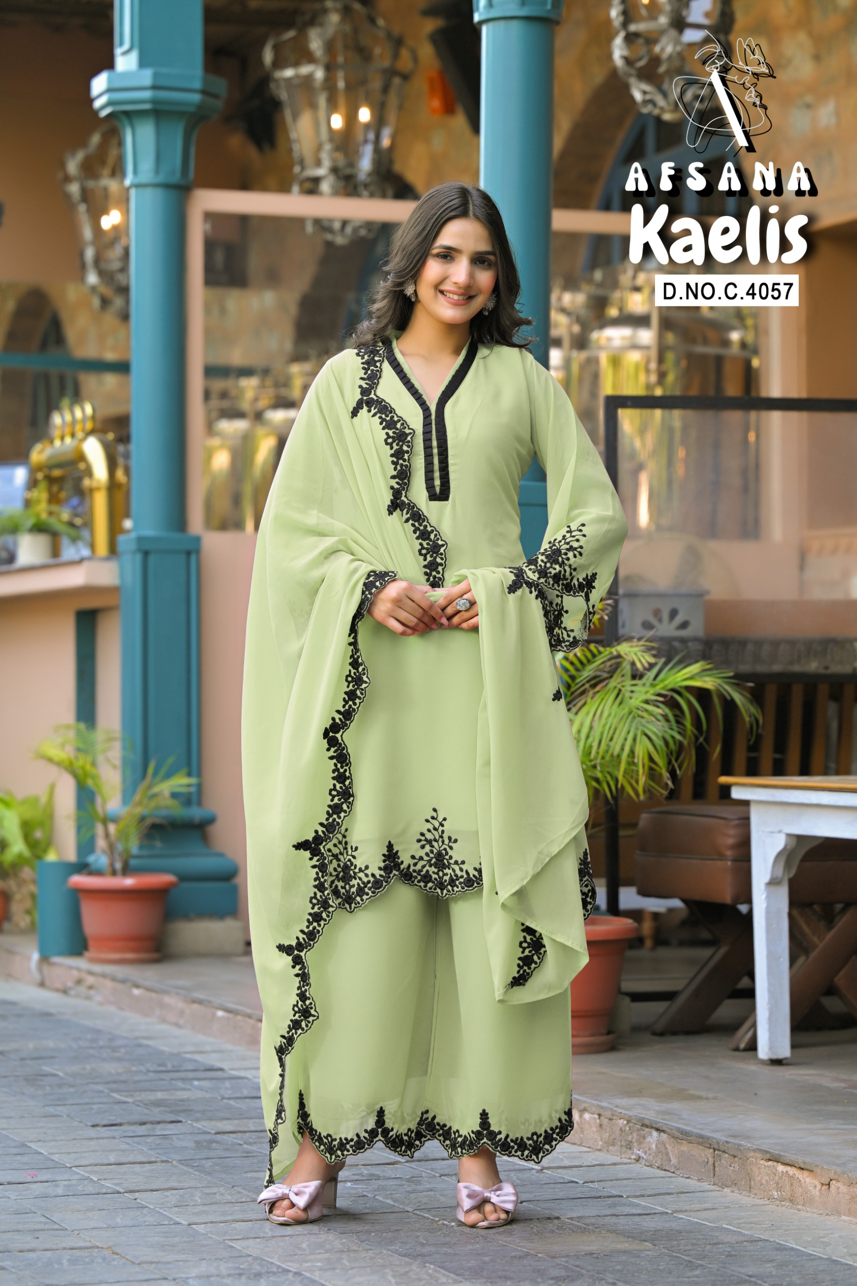 Afsana Kaelis Wholesale Readymade Georgette Salwar Suit Catalog — Wholesale Salwar Suits, Afsana wholesale from Surat - Gallery Image 2
