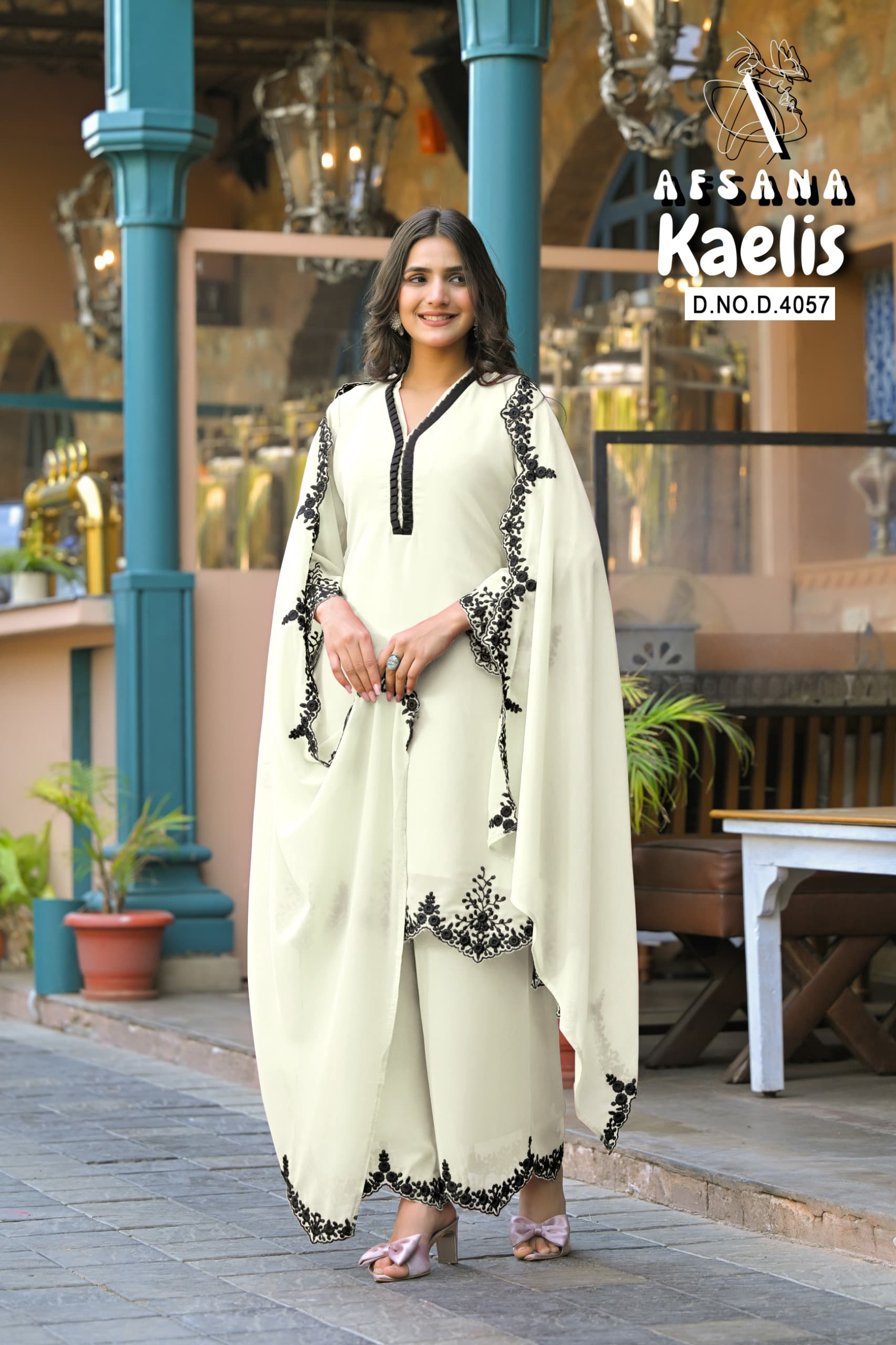 Afsana Kaelis Wholesale Readymade Georgette Salwar Suit Catalog — Wholesale Salwar Suits, Afsana wholesale from Surat - Gallery Image 3