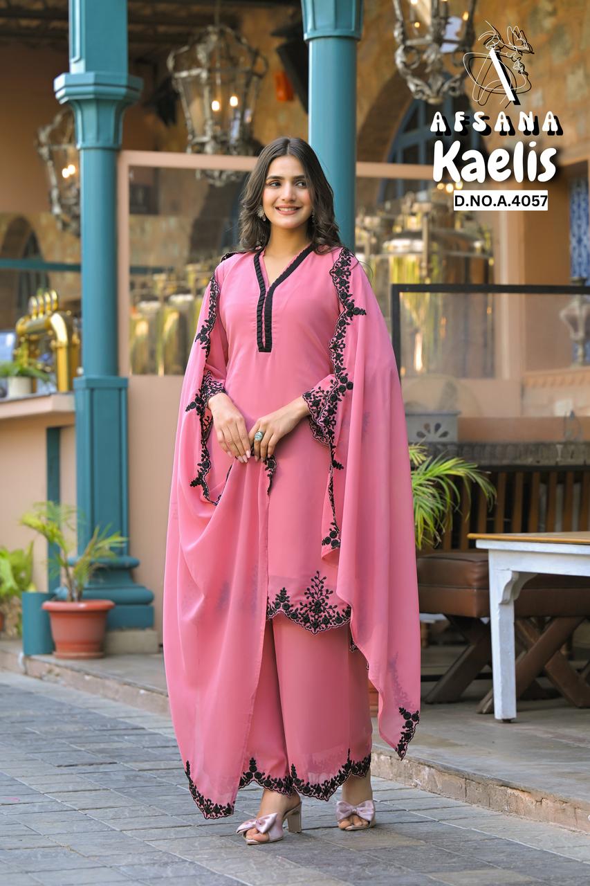 Afsana Kaelis Wholesale Readymade Georgette Salwar Suit Catalog — Wholesale Salwar Suits, Afsana wholesale from Surat - Gallery Image 5