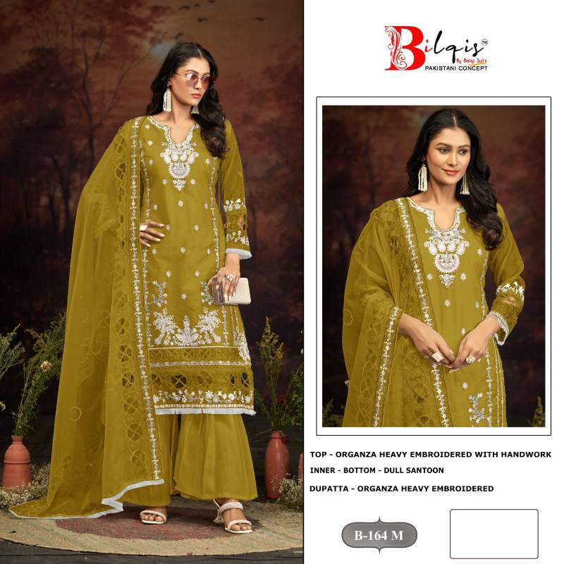 Bilqis B 164 K To N Wholesale Organza Pakistani Salwar Kameez - Image 3
