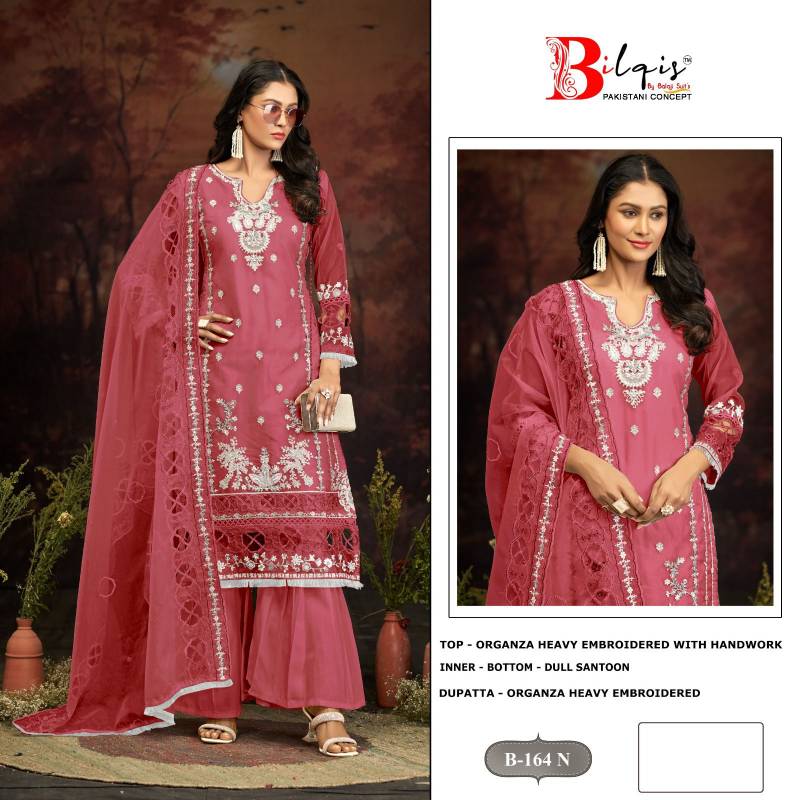 Bilqis B 164 K To N Wholesale Organza Pakistani Salwar Kameez - Image 2