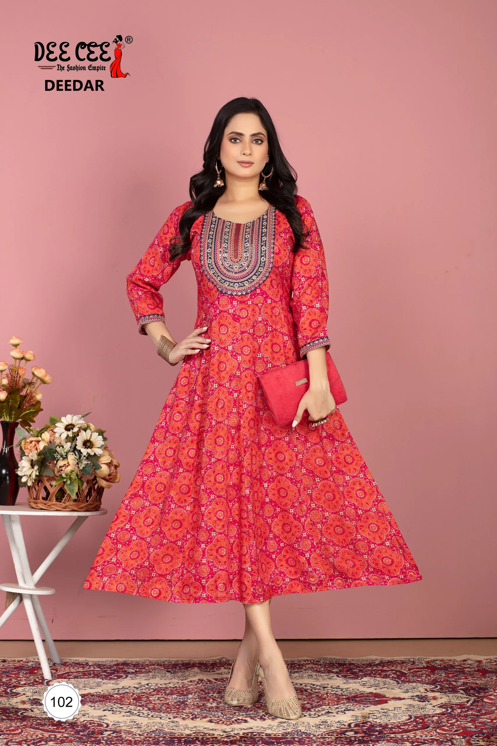 Deecee Deedar Rayon Foil Print Wholesale Anarkali Kurtis Catalog - Image 7