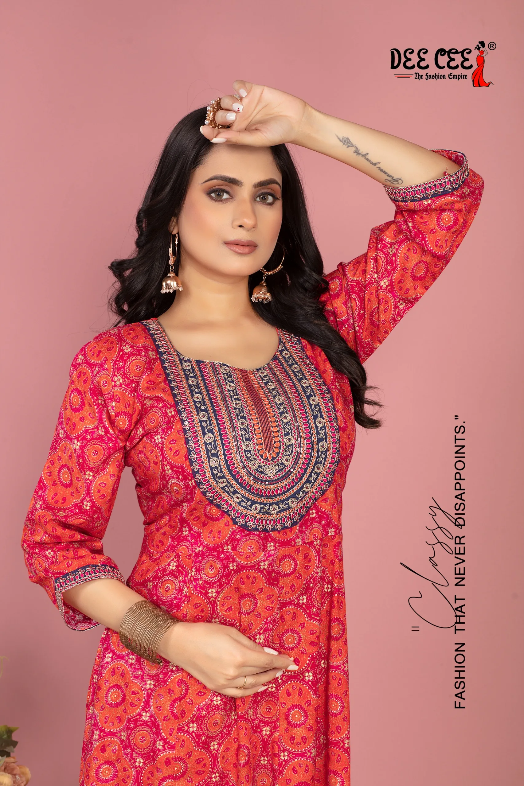 Deecee Deedar Rayon Foil Print Wholesale Anarkali Kurtis Catalog