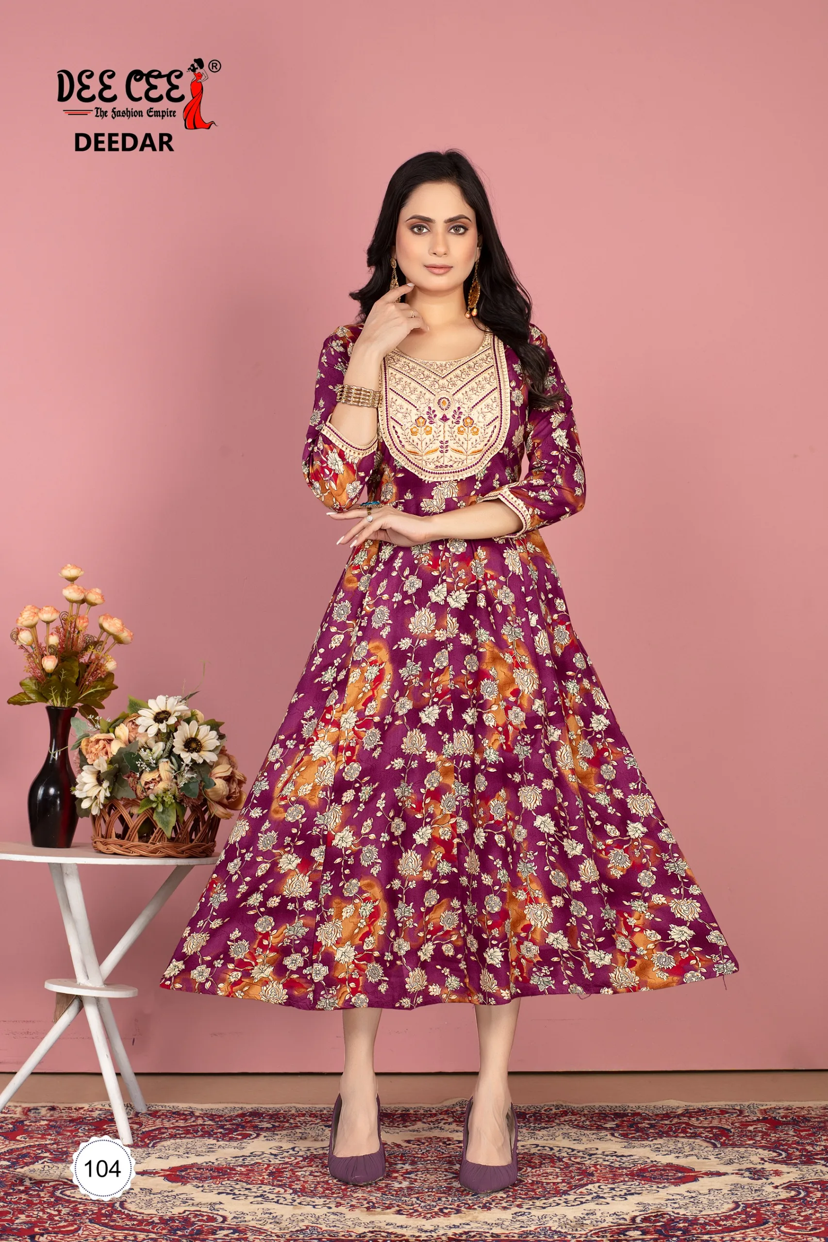 Deecee Deedar Rayon Foil Print Wholesale Anarkali Kurtis Catalog - Image 4