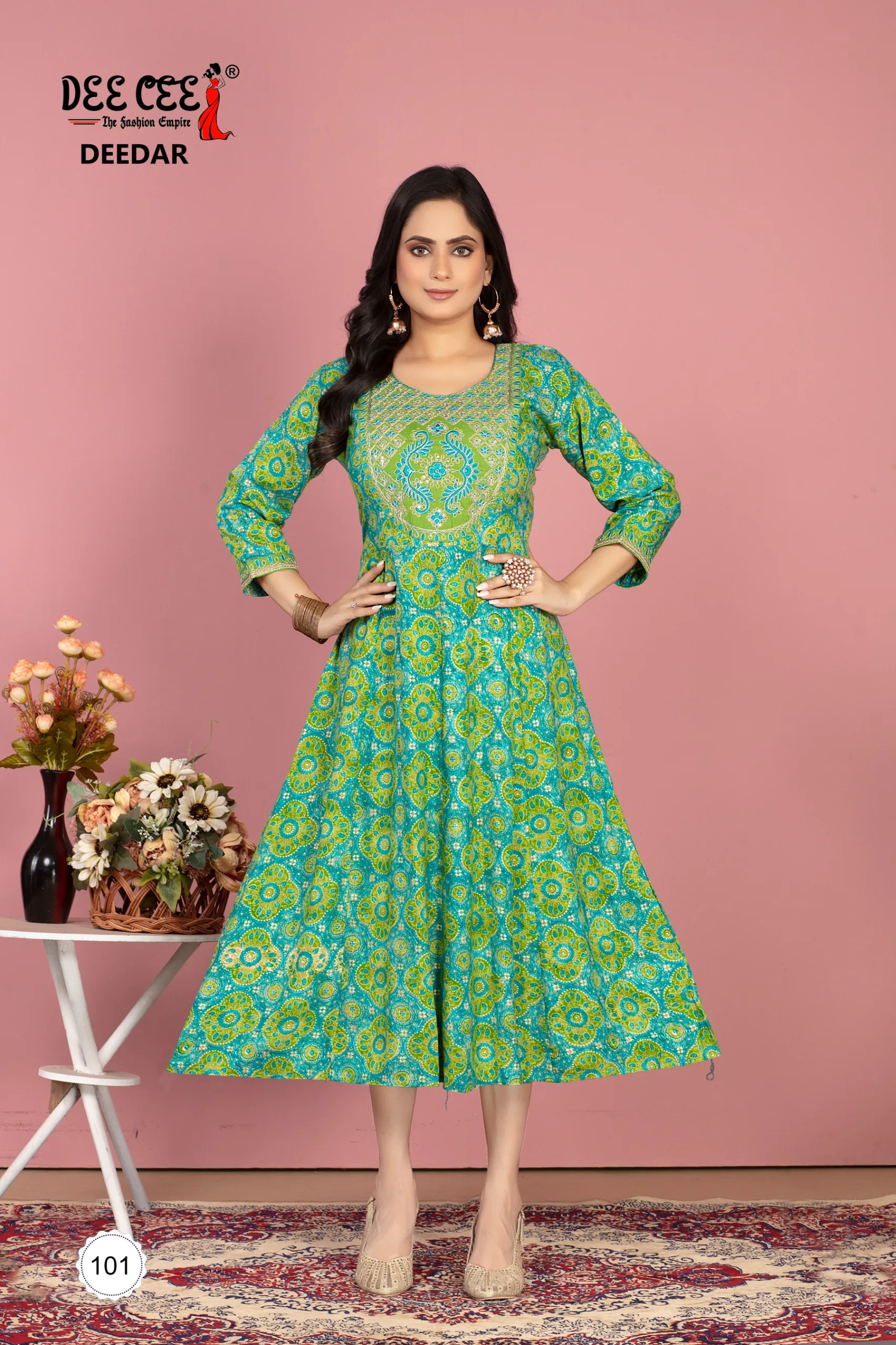 Deecee Deedar Rayon Foil Print Wholesale Anarkali Kurtis Catalog - Image 5