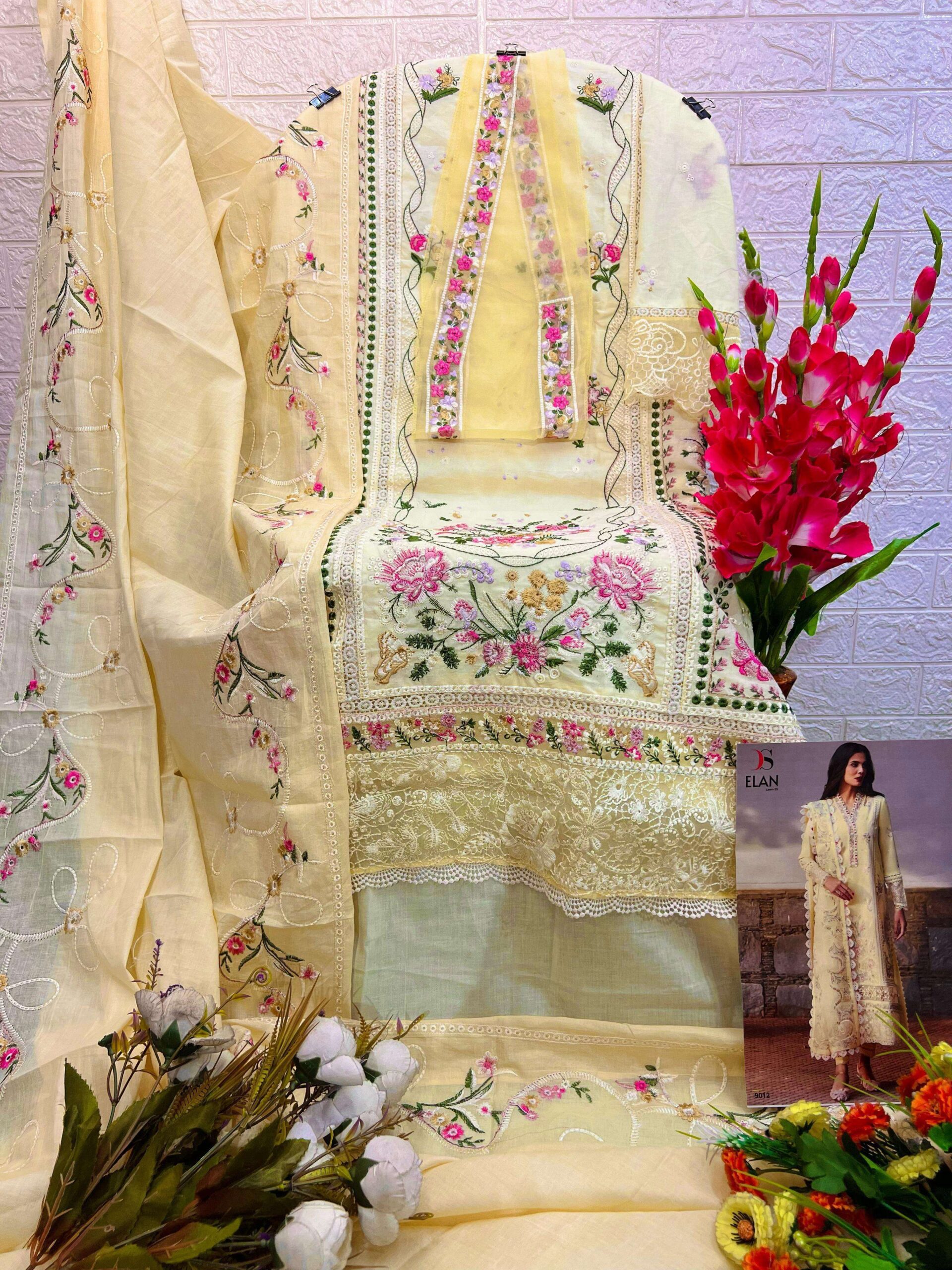 Deepsy Suit D No 9012 Wholesale Cotton Heavy Embroidered Pakistani Suit 