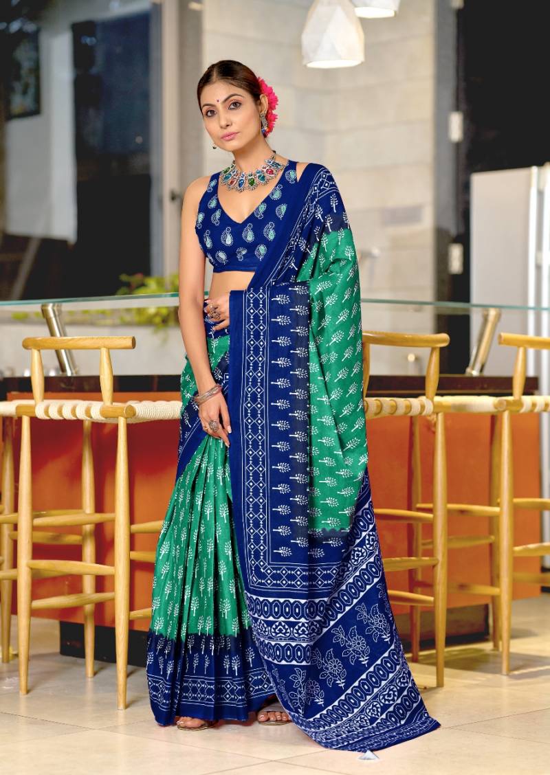Df Kimora Casual Wear Wholesale Mulmul Cotton Saree Collection — Wholesale Sarees, Vardan Ethnic wholesale from Surat — view 4