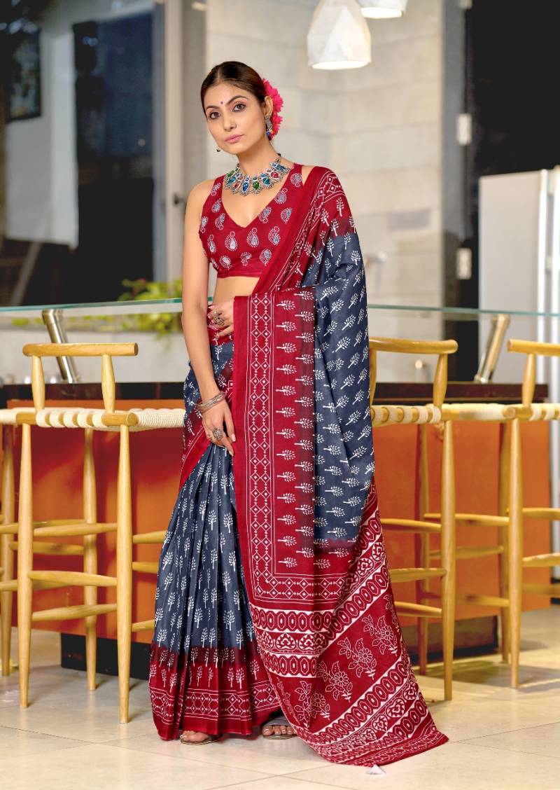 Df Kimora Casual Wear Wholesale Mulmul Cotton Saree Collection — Wholesale Sarees, Vardan Ethnic wholesale from Surat - Gallery Image 2