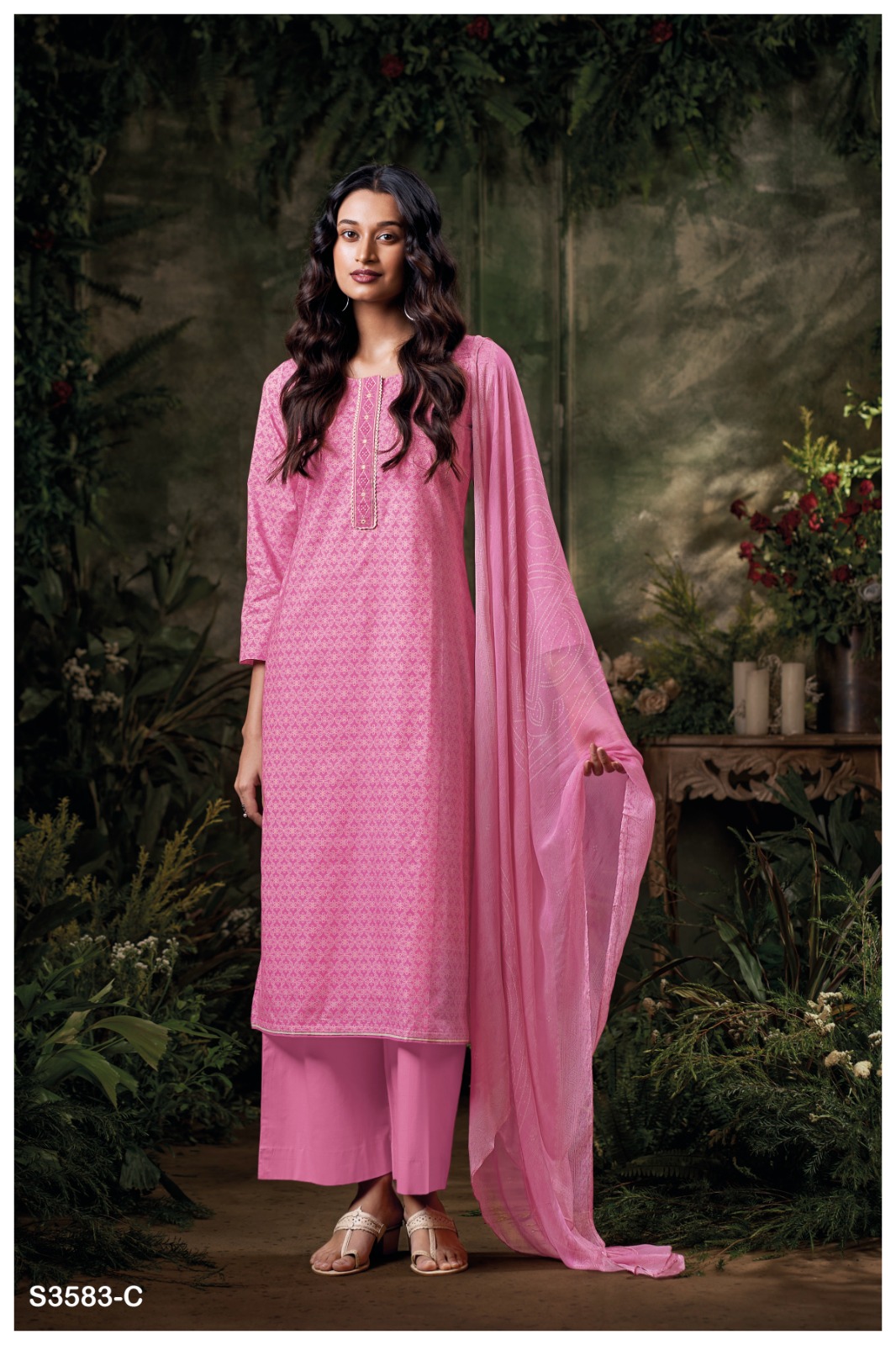 Ganga Frinisa Cotton Printed Embroidered Salwar Suit Catalog