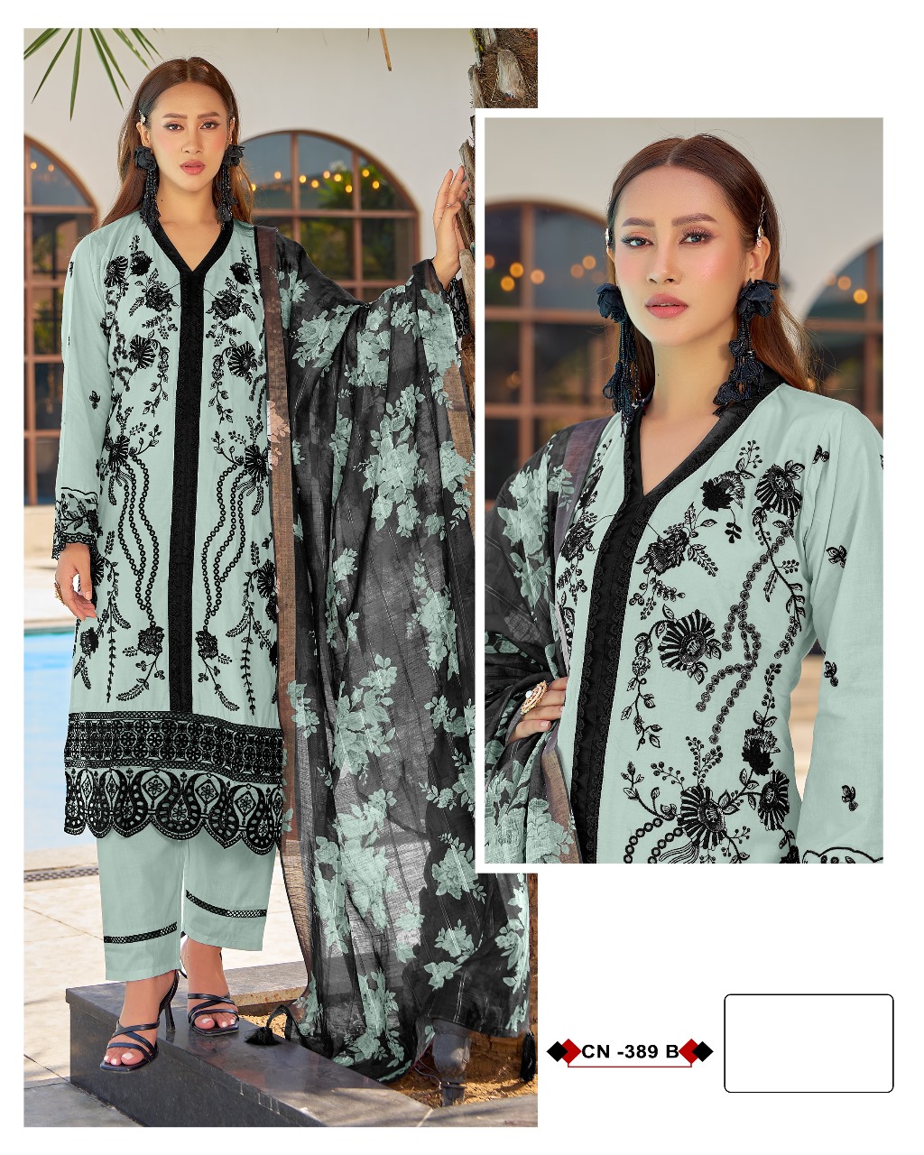 Fepic CN389 Cambric Cotton Wholesale Readymade Pakistani Suit - Image 2