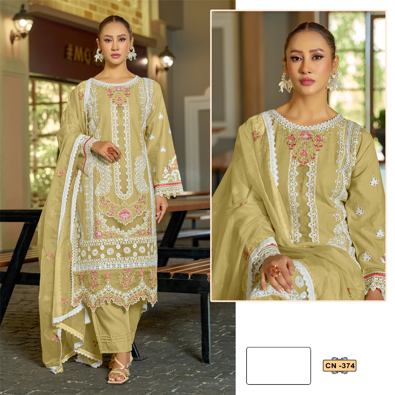 Fepic Crafted Needle CN374 Cotton Salwar Suit Wholesale Collection - Image 3