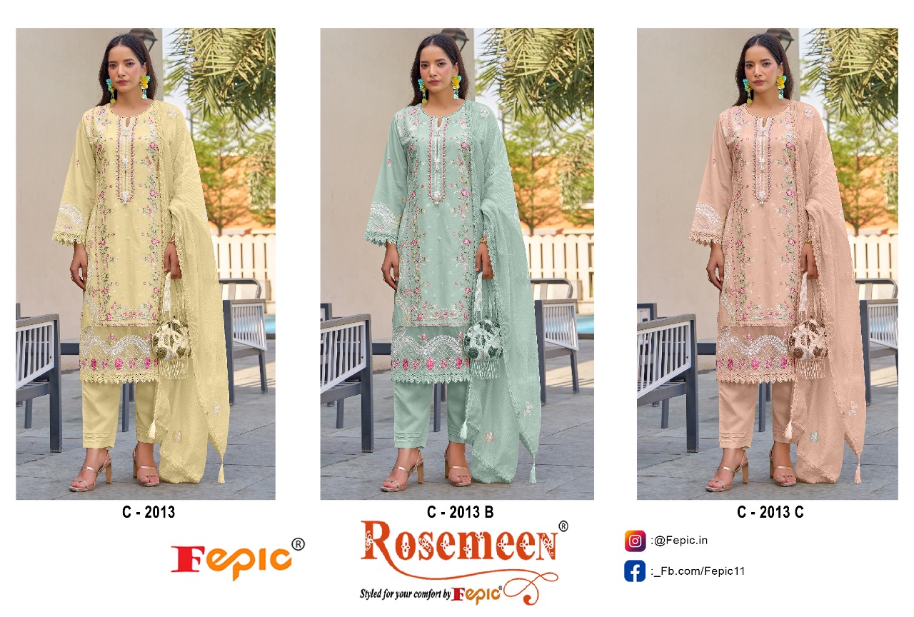 Fepic Rosemeen 2013 Cotton Embroidered Pakistani Suit Wholesale - Image 4