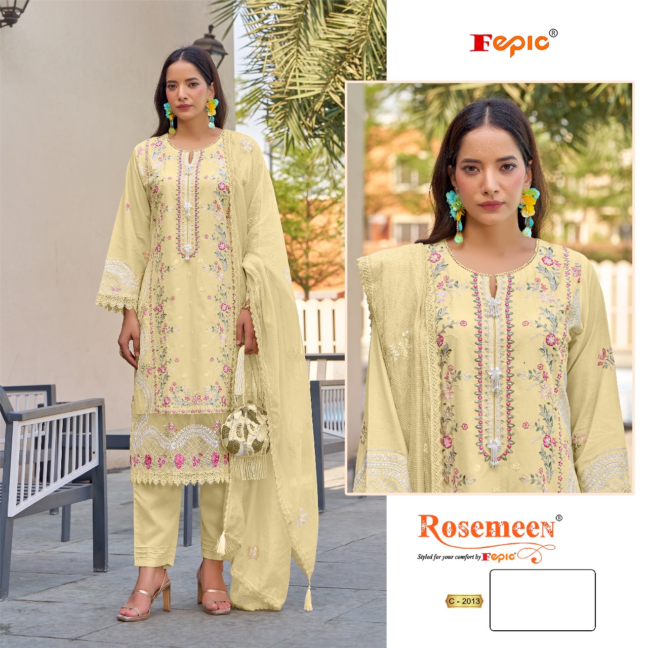 Fepic Rosemeen 2013 Cotton Embroidered Pakistani Suit Wholesale - Image 2
