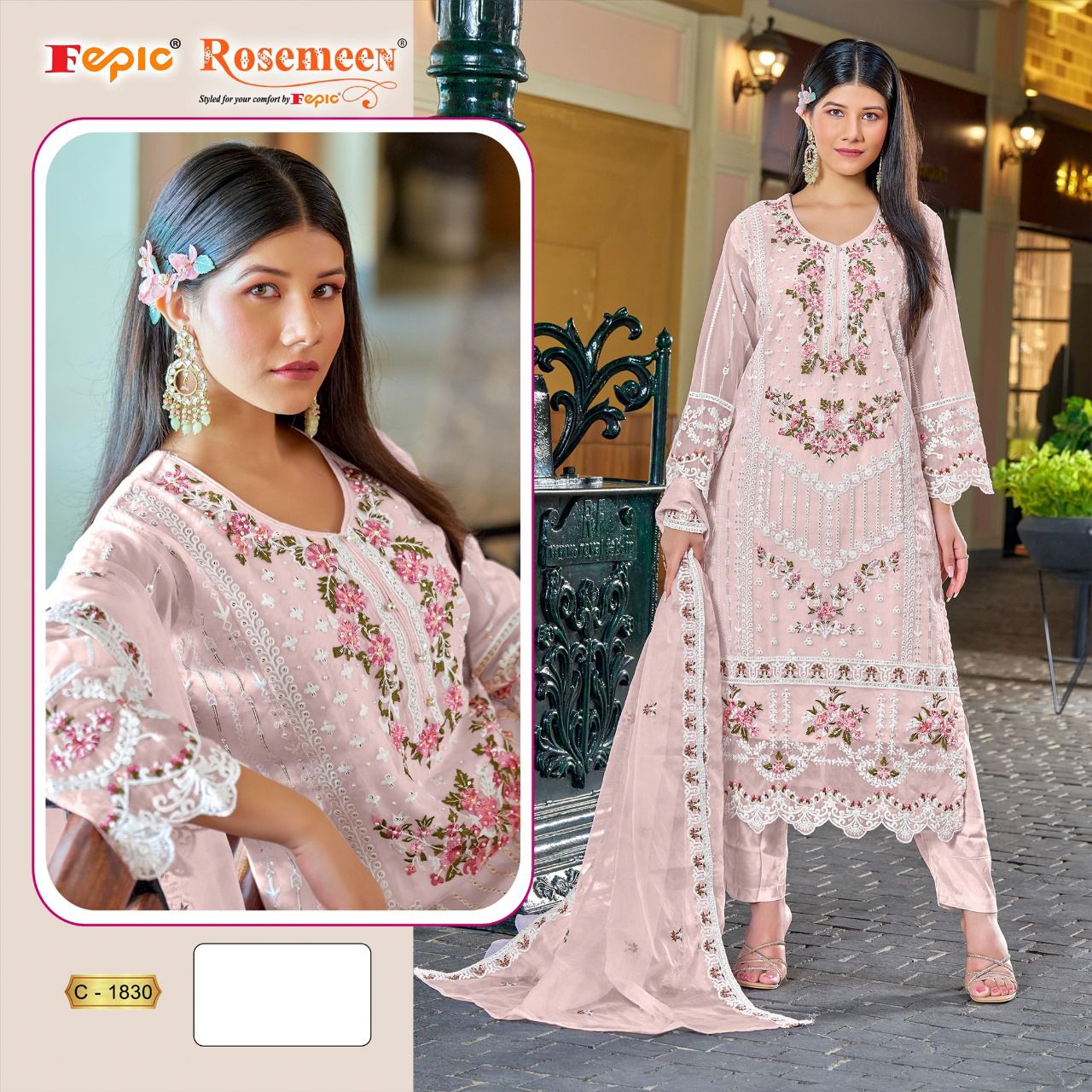 Fepic Rosemeen C 1830 Wholesale Pakistani Suit Collection