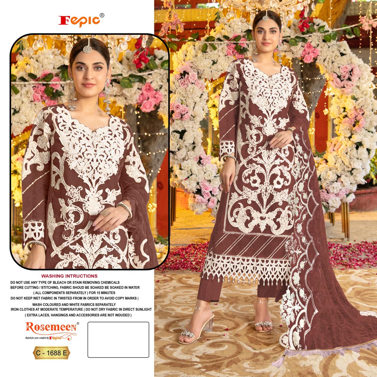 Fepic Rosemeen C1688 Wholesale Organza Pakistani Suit Catalog - Image 3