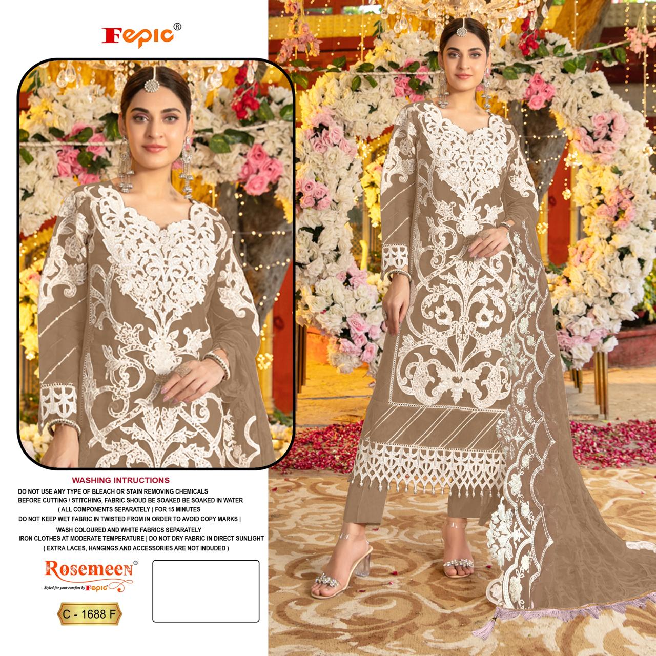 Fepic Rosemeen C1688 Wholesale Organza Pakistani Suit Catalog - Image 4