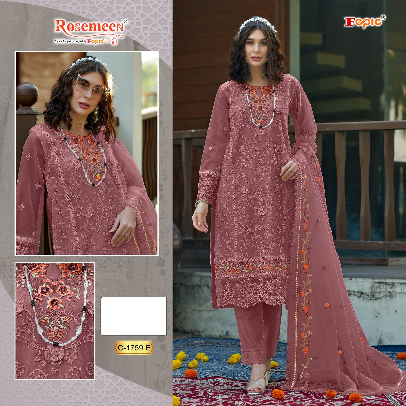 Fepic Rosemeen D.No 1759 Wholesale Designer Pakistani Suit