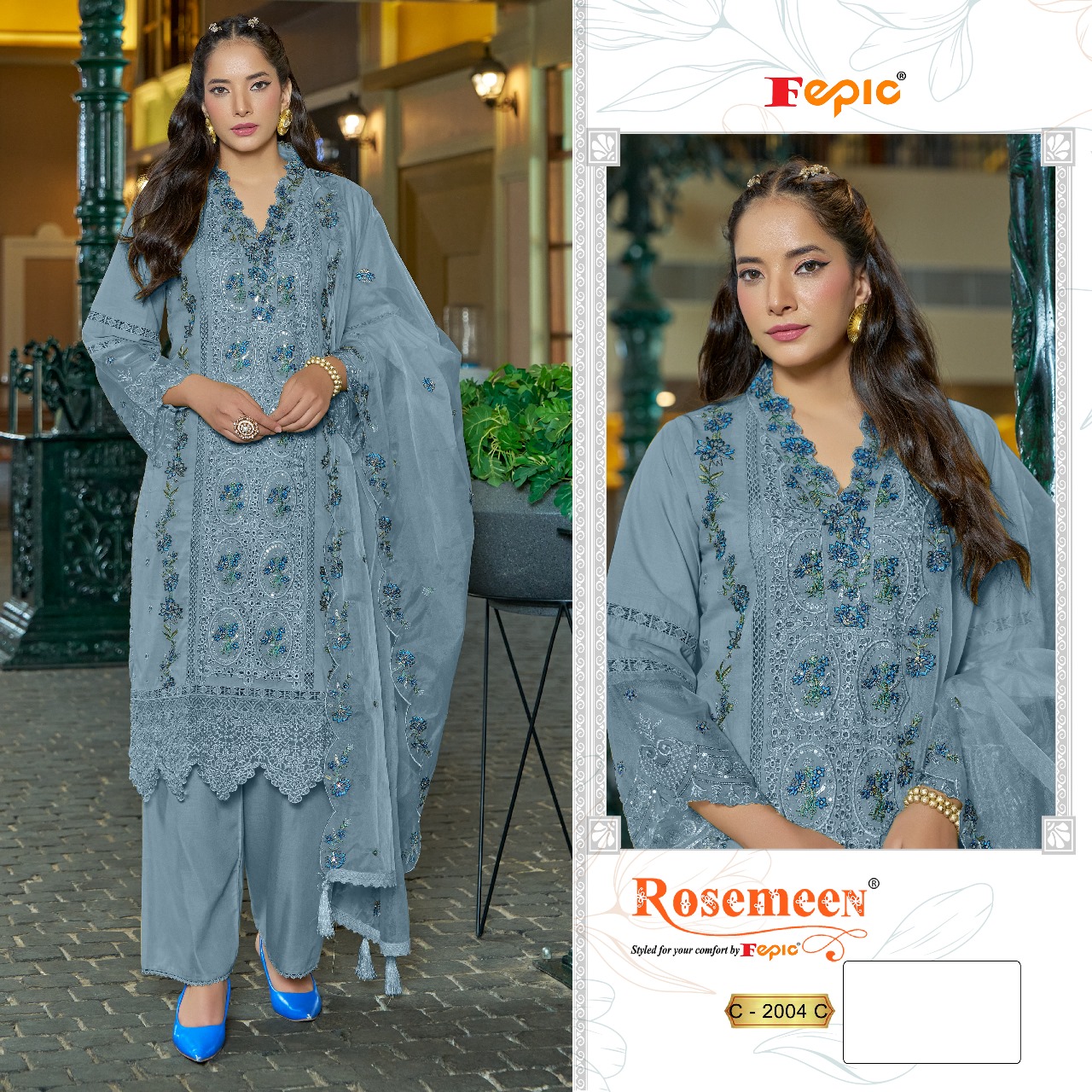 Fepic Rosemeen D.No 2004 Embroidered Salwar Suit Collection
