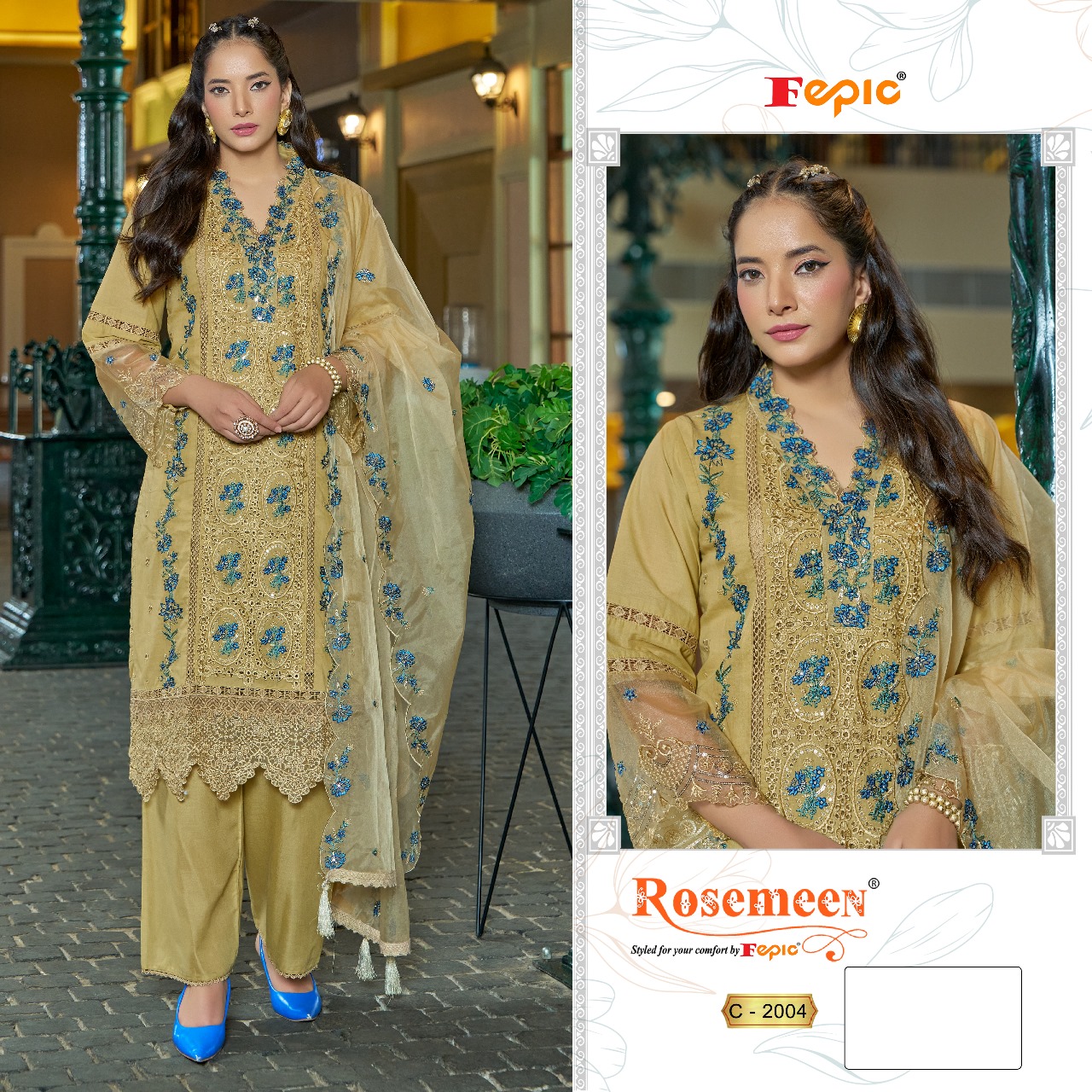 Fepic Rosemeen D.No 2004 Embroidered Salwar Suit Collection - Image 3