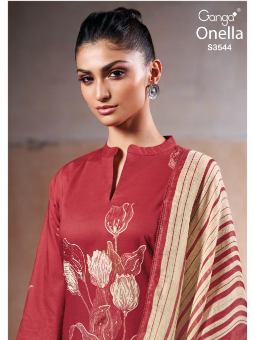 Ganga Onella 3544 Wholesale Embroidered Cotton Salwar Suit Catalog Ganga Onella 3544 Wholesale Embroidered Cotton Salwar Suit Catalog