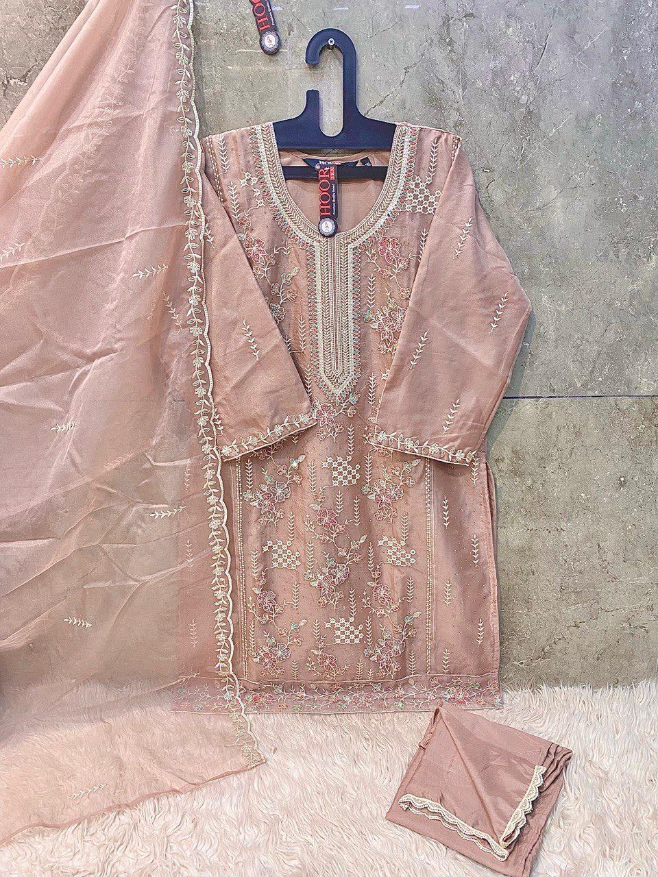 Hoor Tex HF-164 A to D Wholesale Organza Pakistani Suit