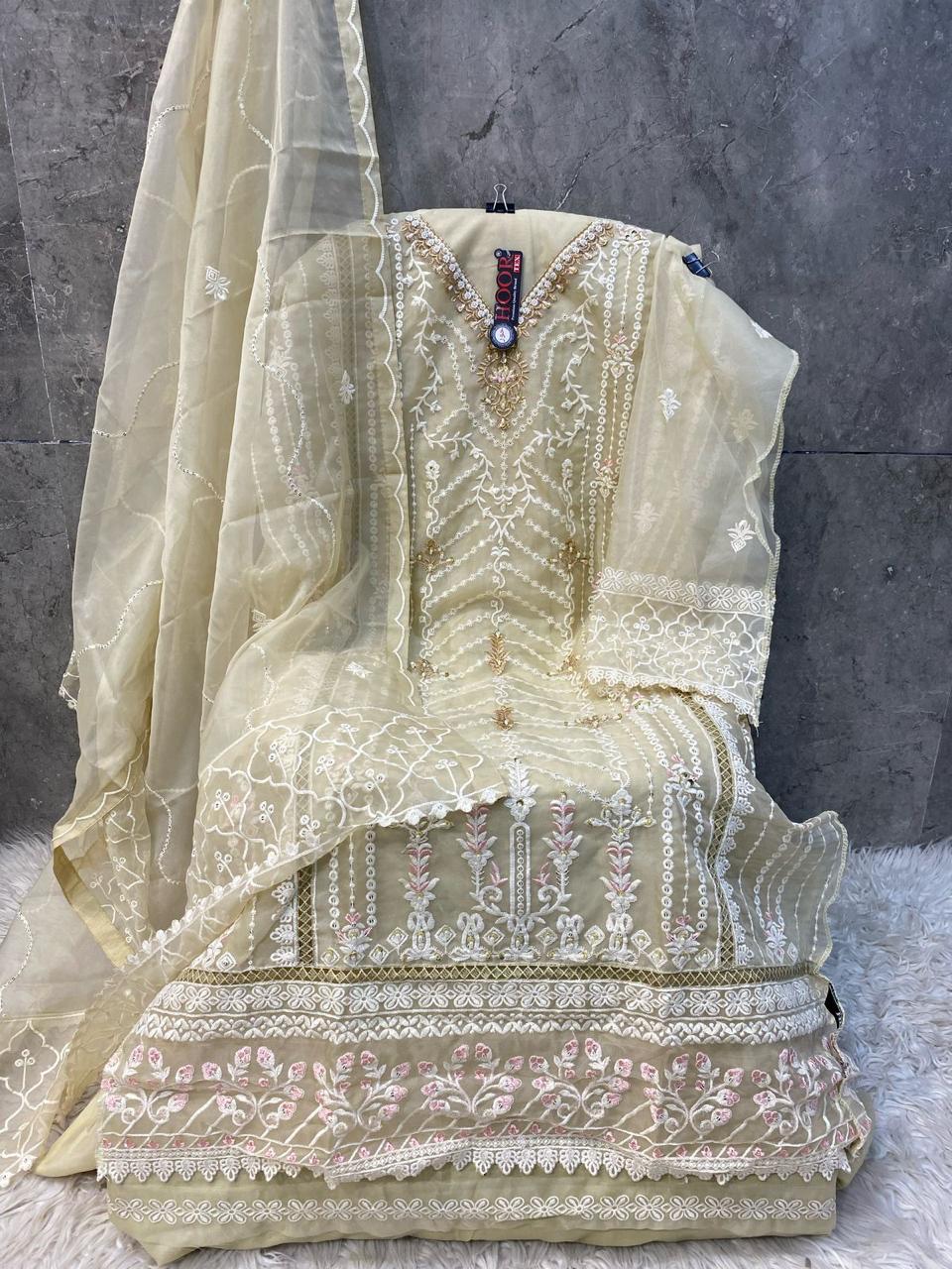Hoor Tex OR-89 A to D Wholesale Organza Pakistani Suit