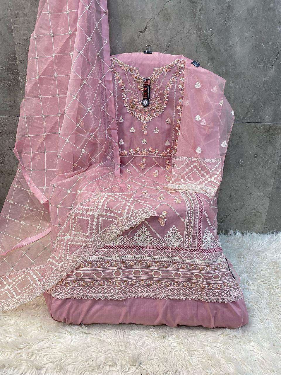 Hoor Tex Or 70 Organza Wholesale Embroidery Designer Fancy Pakistani Suit 