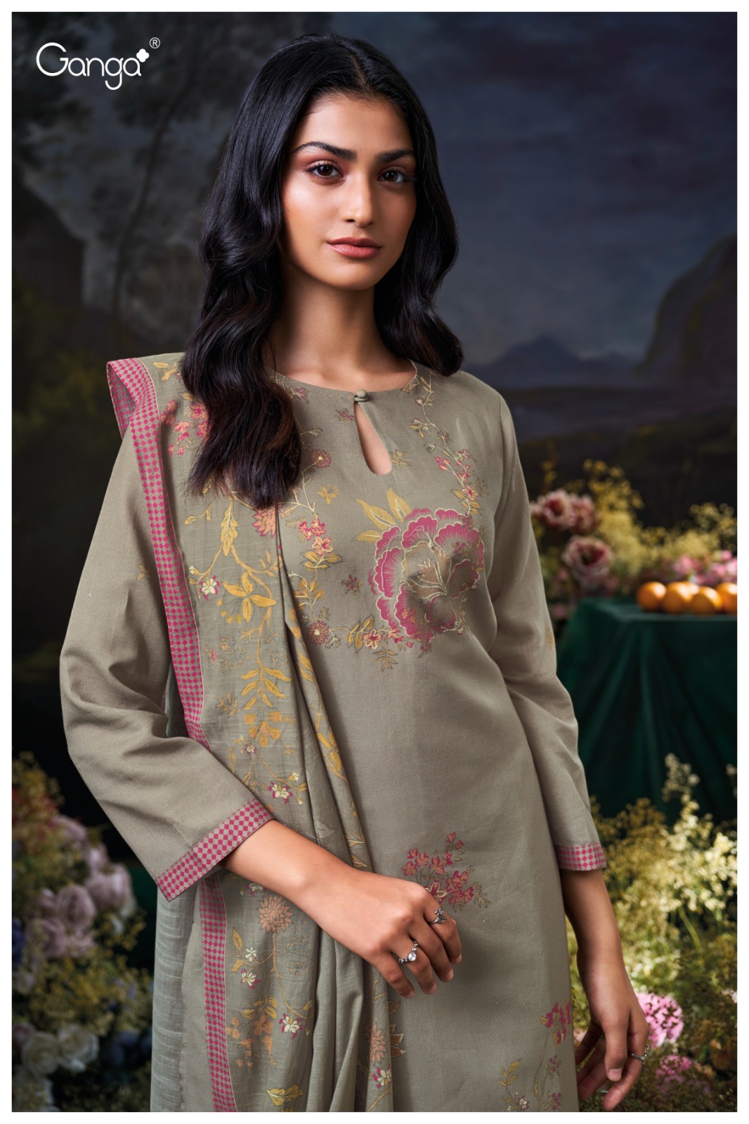 Ganga Idhika 3611 Cotton Printed Embroidered Salwar Suit Catalog