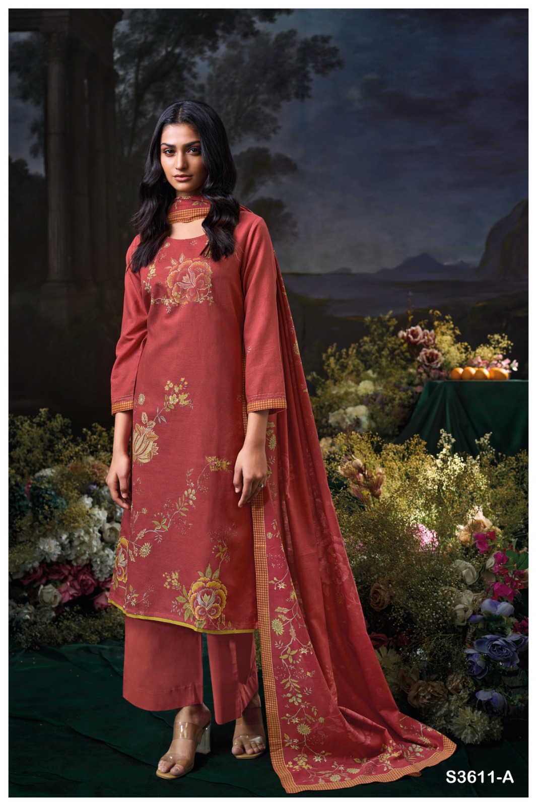 Ganga Idhika 3611 Cotton Printed Embroidered Salwar Suit Catalog - Image 2