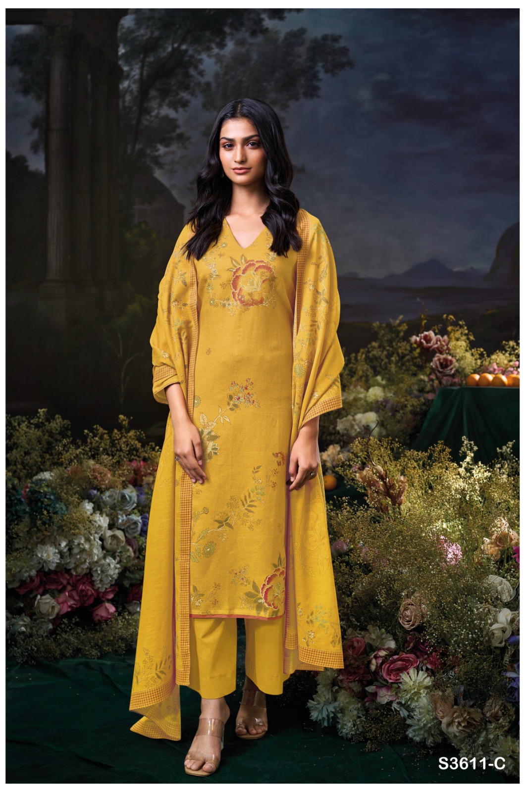 Ganga Idhika 3611 Cotton Printed Embroidered Salwar Suit Catalog - Image 5