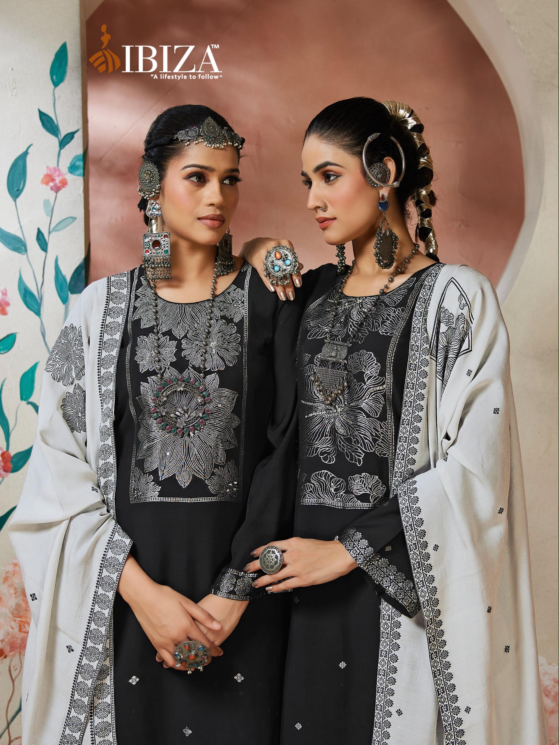 Ibiza Arizona Muslin Wholesale Jacquard Salwar Kameez Catalog