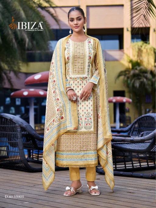 Ibiza Royal Orchid Wholesale Cotton Salwar Suits with Bottom Dupatta Catalog - Image 5