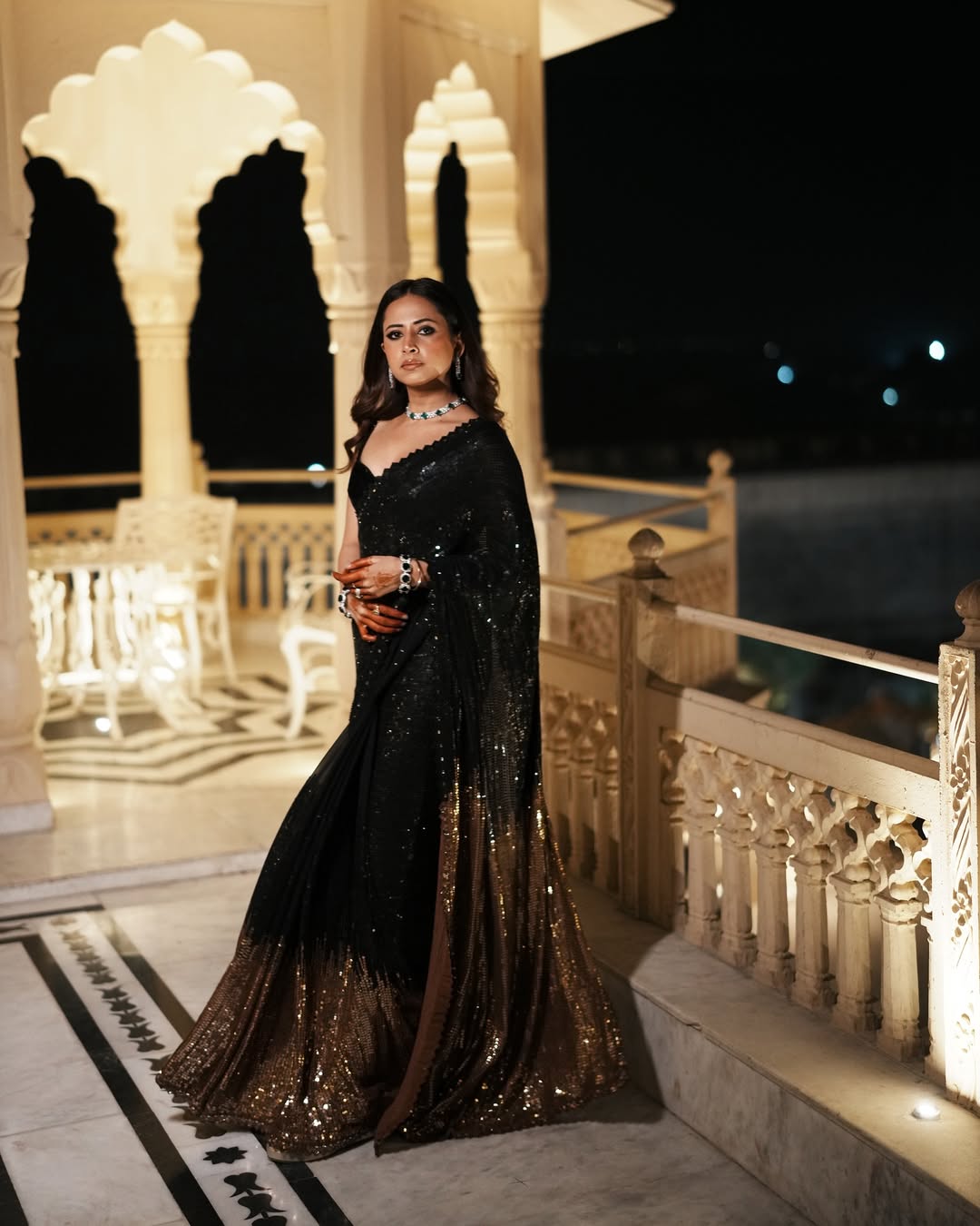 JR-636 Georgette Embroidery Saree Sequins Collection