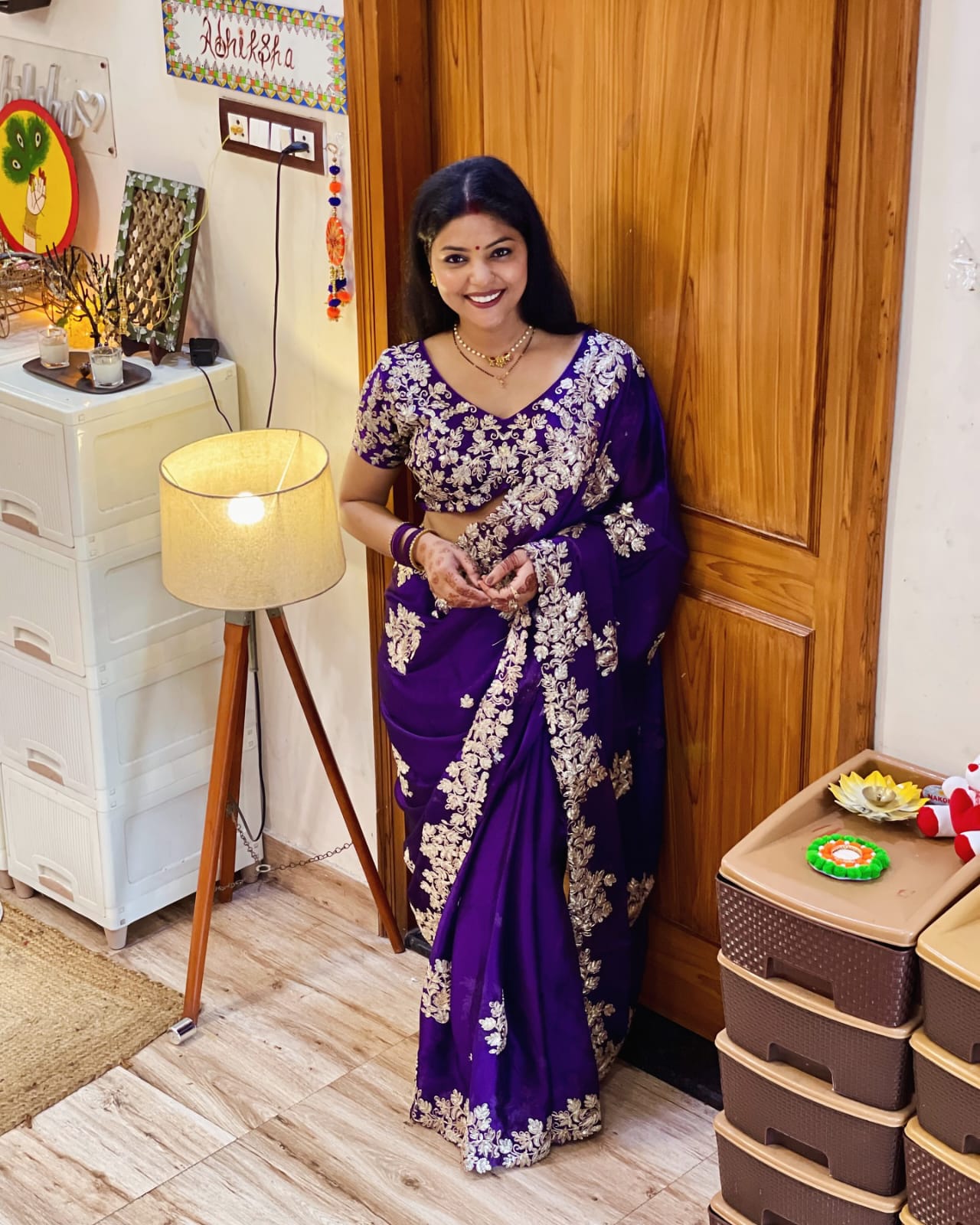 JR Blue Well Sarees JR 628 Wholesale Pure Silk Embroidered Saree - Image 3