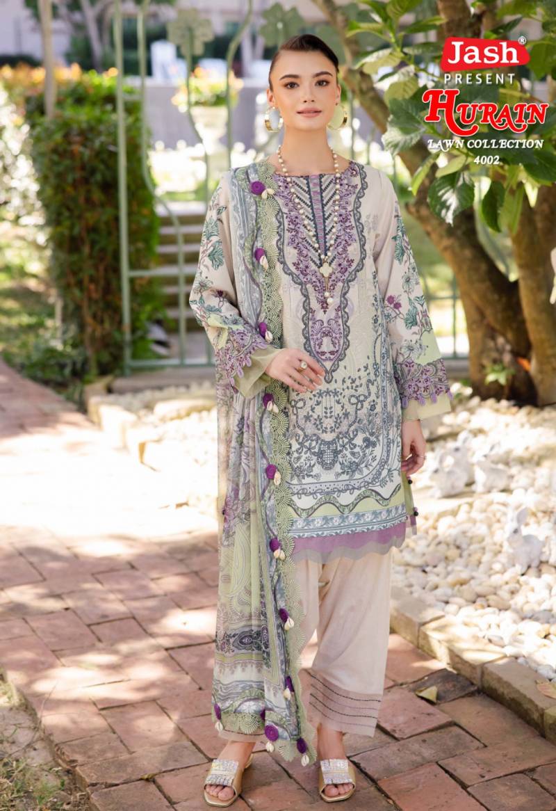 Jash Hurain Vol 4 Lawn Cotton Salwar Suit Wholesale Collection - Image 2