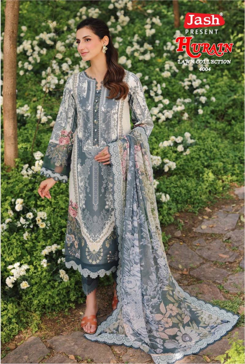 Jash Hurain Vol 4 Lawn Cotton Salwar Suit Wholesale Collection - Image 3