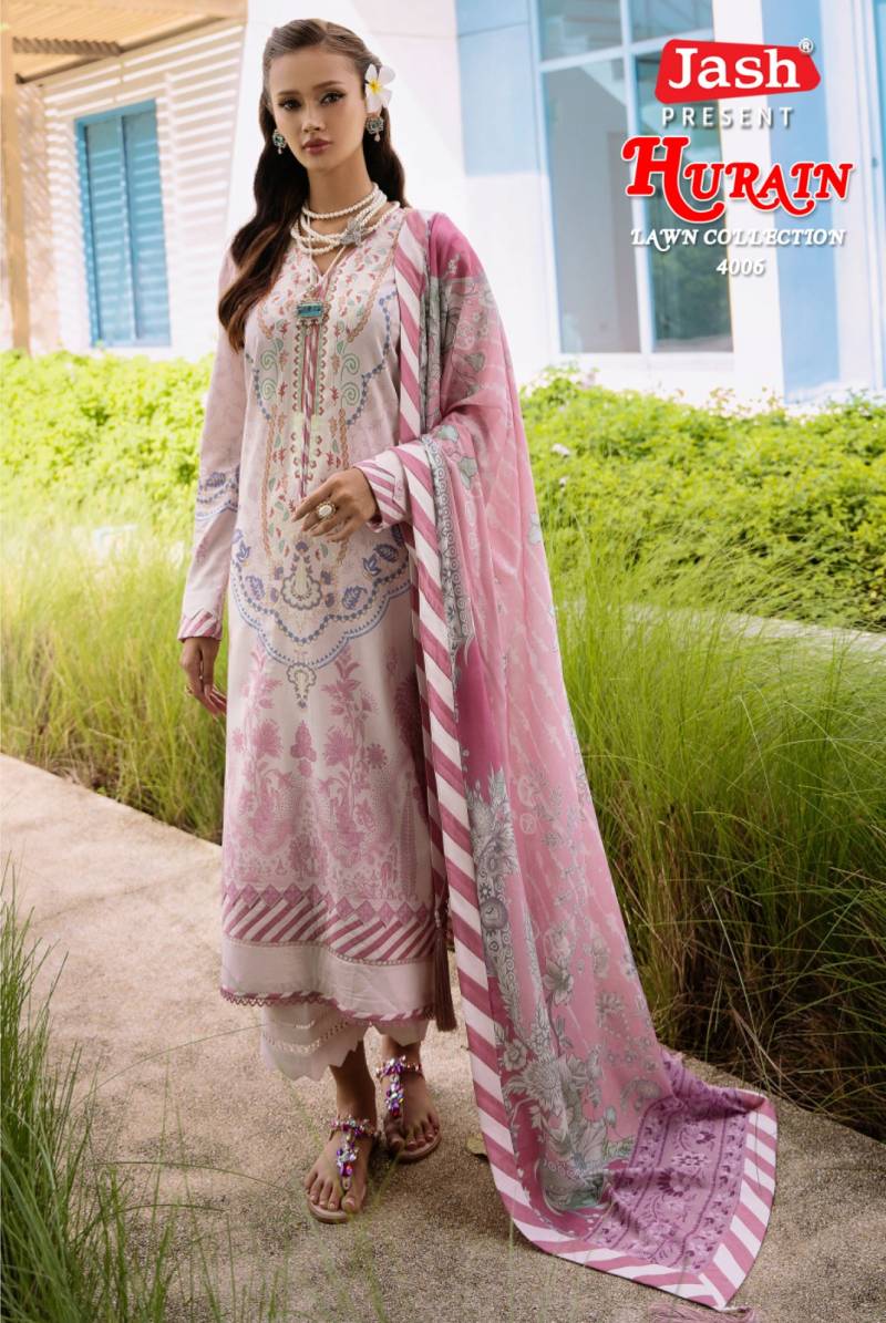 Jash Hurain Vol 4 Lawn Cotton Salwar Suit Wholesale Collection - Image 5
