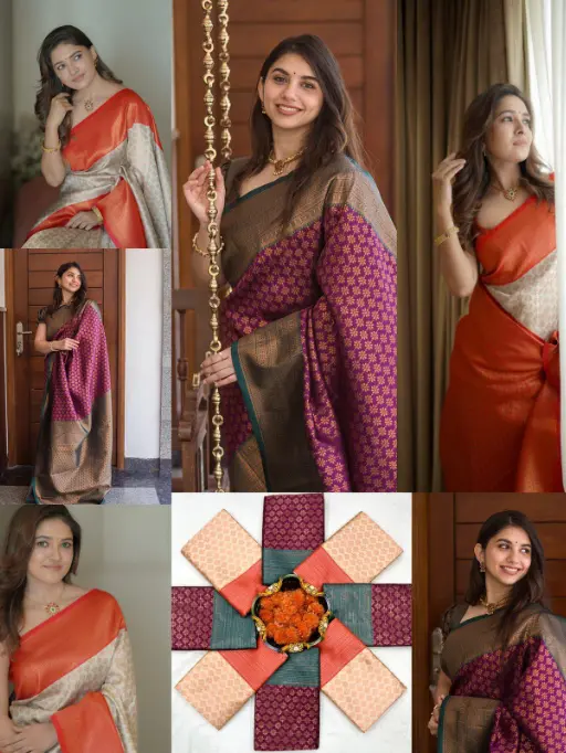 KP-R Creation KP R 220 Soft Lichi Silk Saree Collection - Image 8