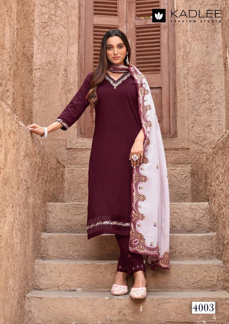 Kadlee Nakashi Wholesale Cotton Kurti Bottom With Dupatta Collection