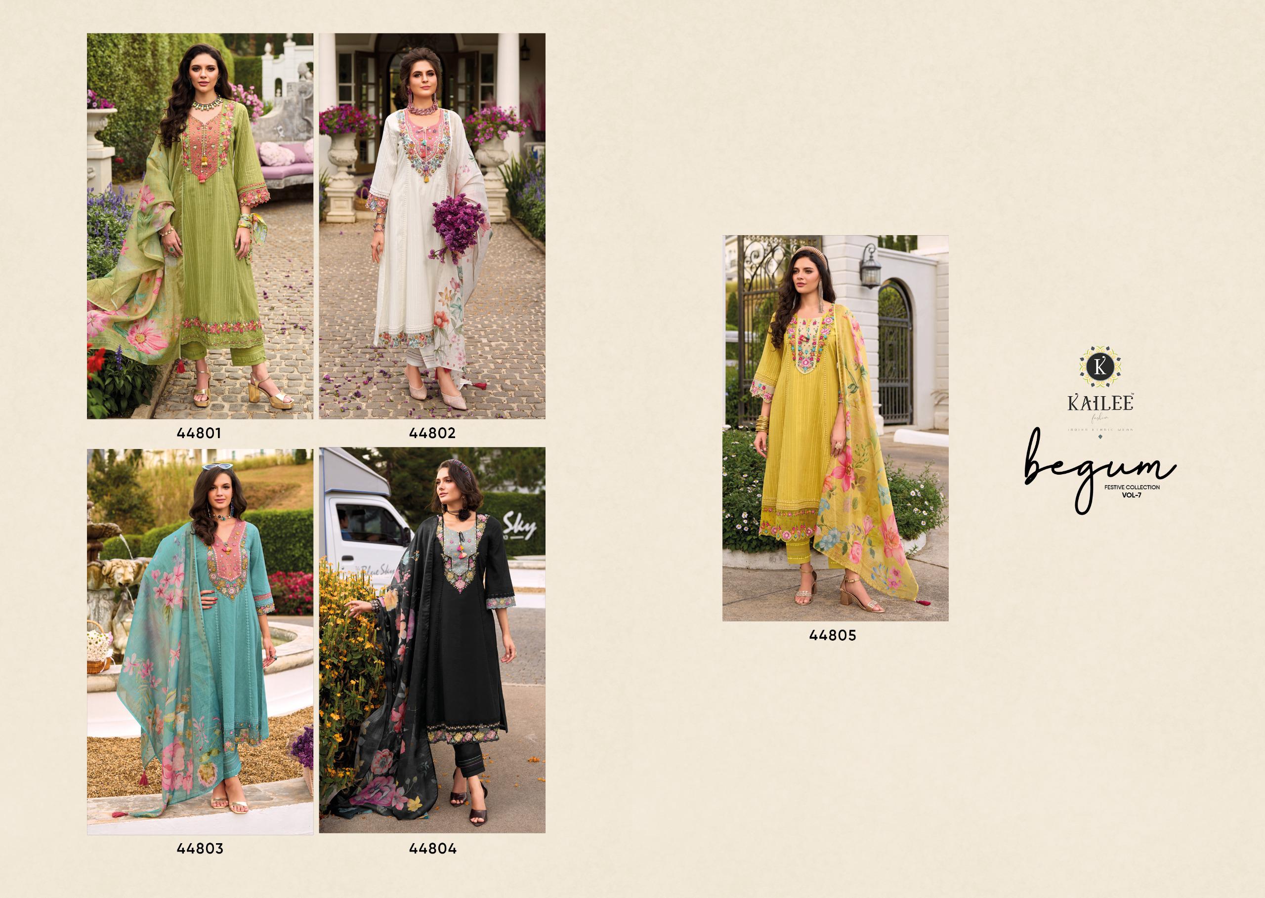 Kailee Fashion Begum Vol-07 A Wholesale Cotton Salwar Kameez - Image 7