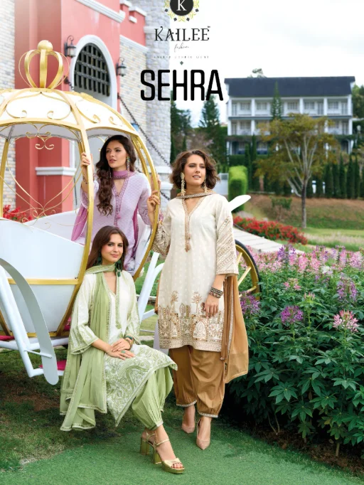 Kailee Fashion Sehra Pure Cotton Afghani Wholesale Kurti Set