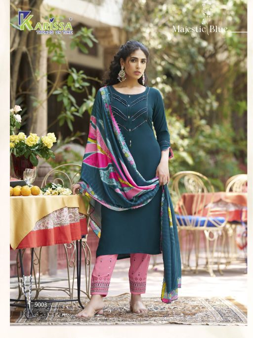 Karissa Vidisha Vol-9 Wholesale Rayon Kurti With Bottom Dupatta Catalog - Image 9