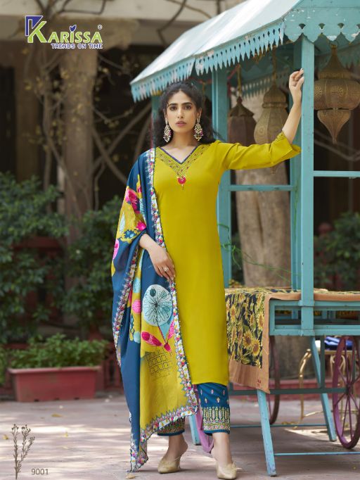 Karissa Vidisha Vol-9 Wholesale Rayon Kurti With Bottom Dupatta Catalog - Image 2