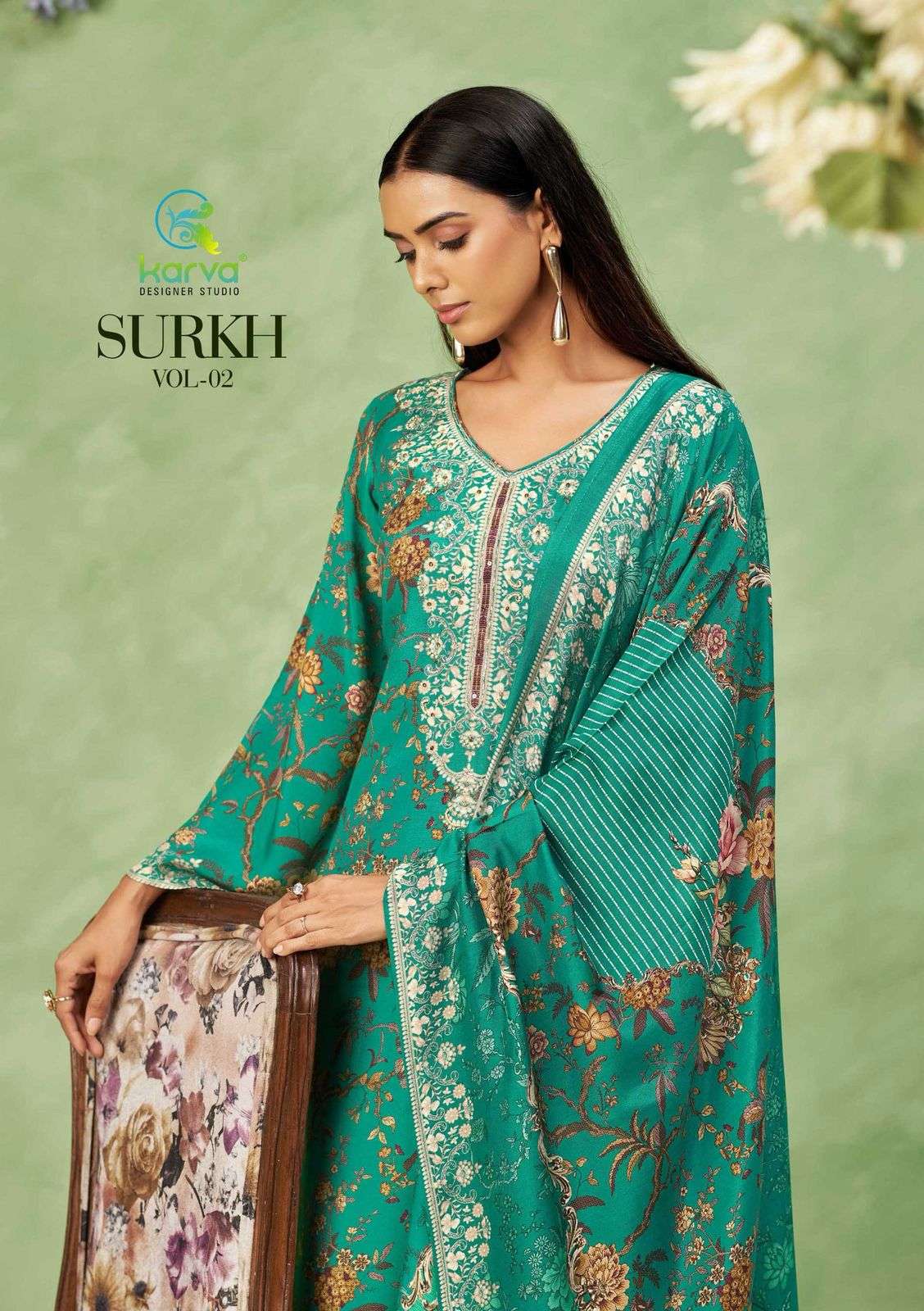 Karva Designer Studio Surkh VOL 2 Viscose Wholesale Salwar Kameez 