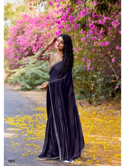 Kashvi Neel Vol 16 Wholesale Satin Swarovski Work Saree Catalog