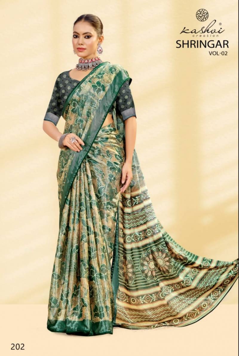 Kashvi Shringar Vol 2 Brasso With Foil Fancy Saree Collection